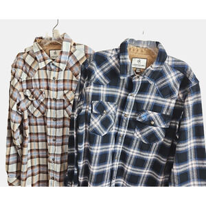Lot of 2 Legendary Whitetails Mens Flannel Shirt XLT Tall Plaid Button Snap